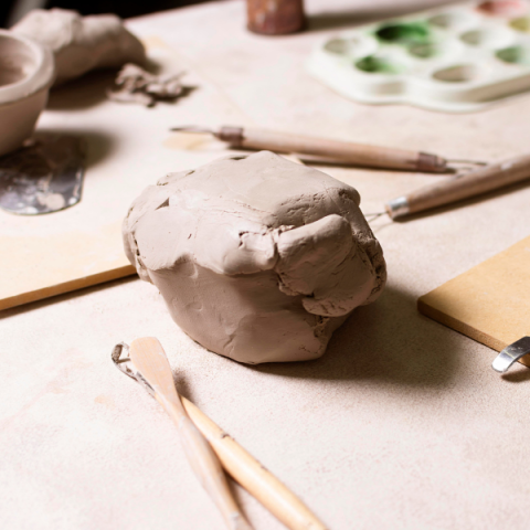 lump of clay on a table