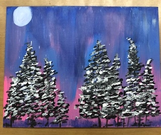 winter night trees 