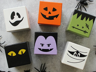 Halloween Painted Wood Blocks