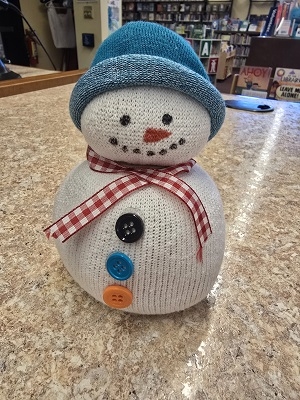 Cute snowman made out socks